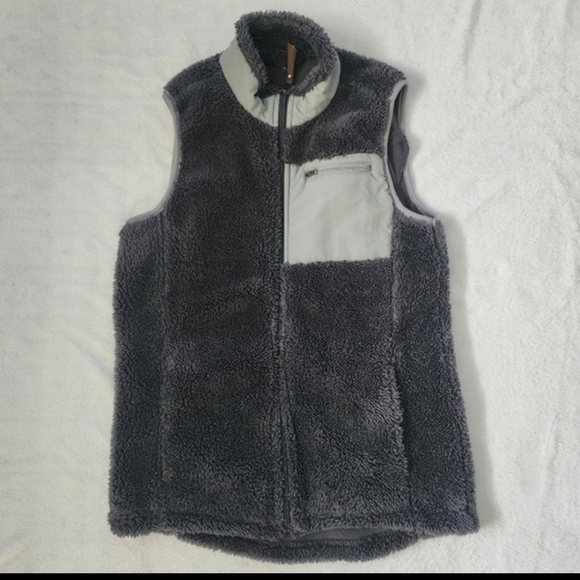 Women's High Pile Fleece Vest Full Zip Contrast Chest Pocket Small (READ) - Picture 2 of 6